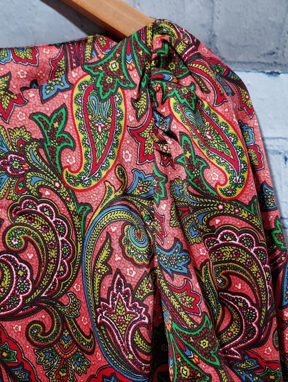 LOFT Small Colorful Paisley Satin Blouse Top Office Career Wear